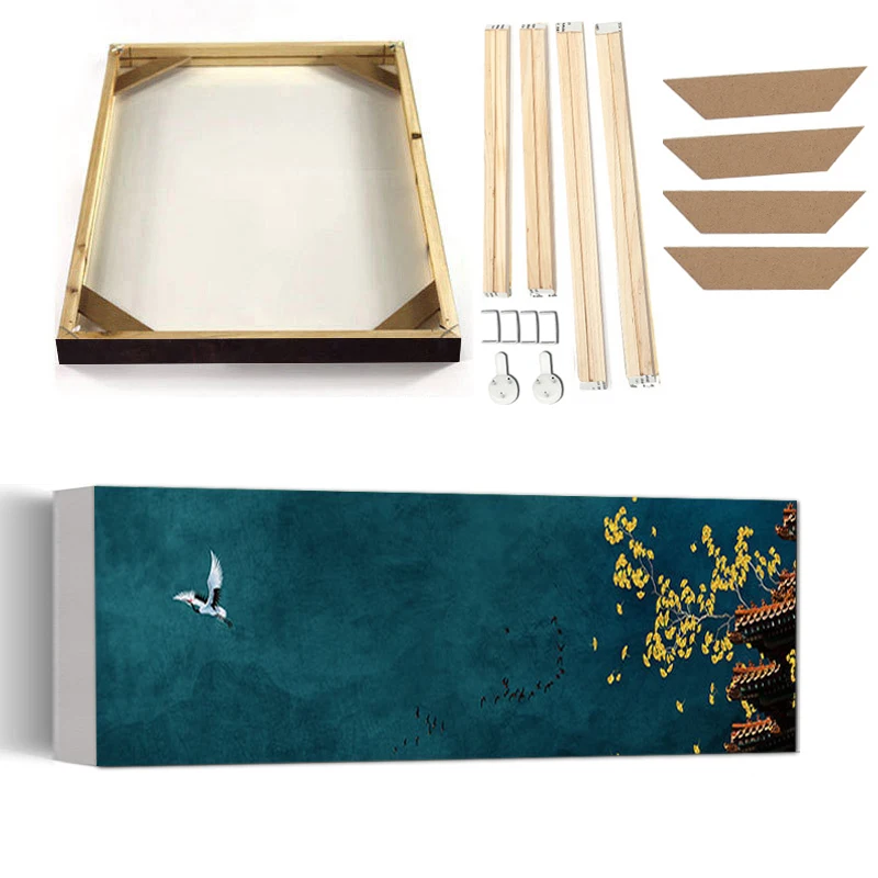 

Постер и принты китайского ландшафта большого размера с рамкой, Современное абстрактное настенное искусство, Картина на холсте, простая ка...