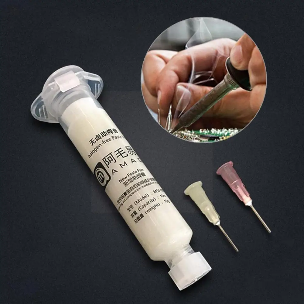 

Bga Solder Paste Solder Paste Halogen-free Welding Oil Flux For Pcb Reballing Repair Soldering Paste Syringe Needles E3a6