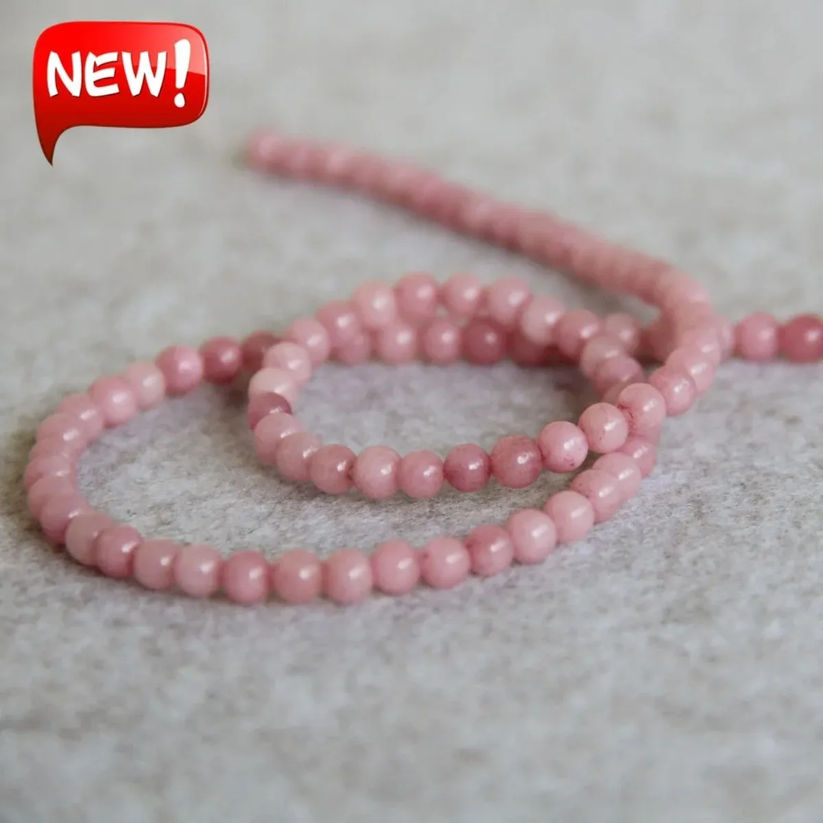 

4mm Accessory Crafts Pink jade Chalcedony Round Semi Finished Stone Gifts Loose DIY Beads 15inch Jewelry Making Fitting Female
