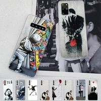 banksy graffiti art abstract phone case for samsung s21 a10 for redmi note 7 9 for huawei p30pro honor 8x 10i cover