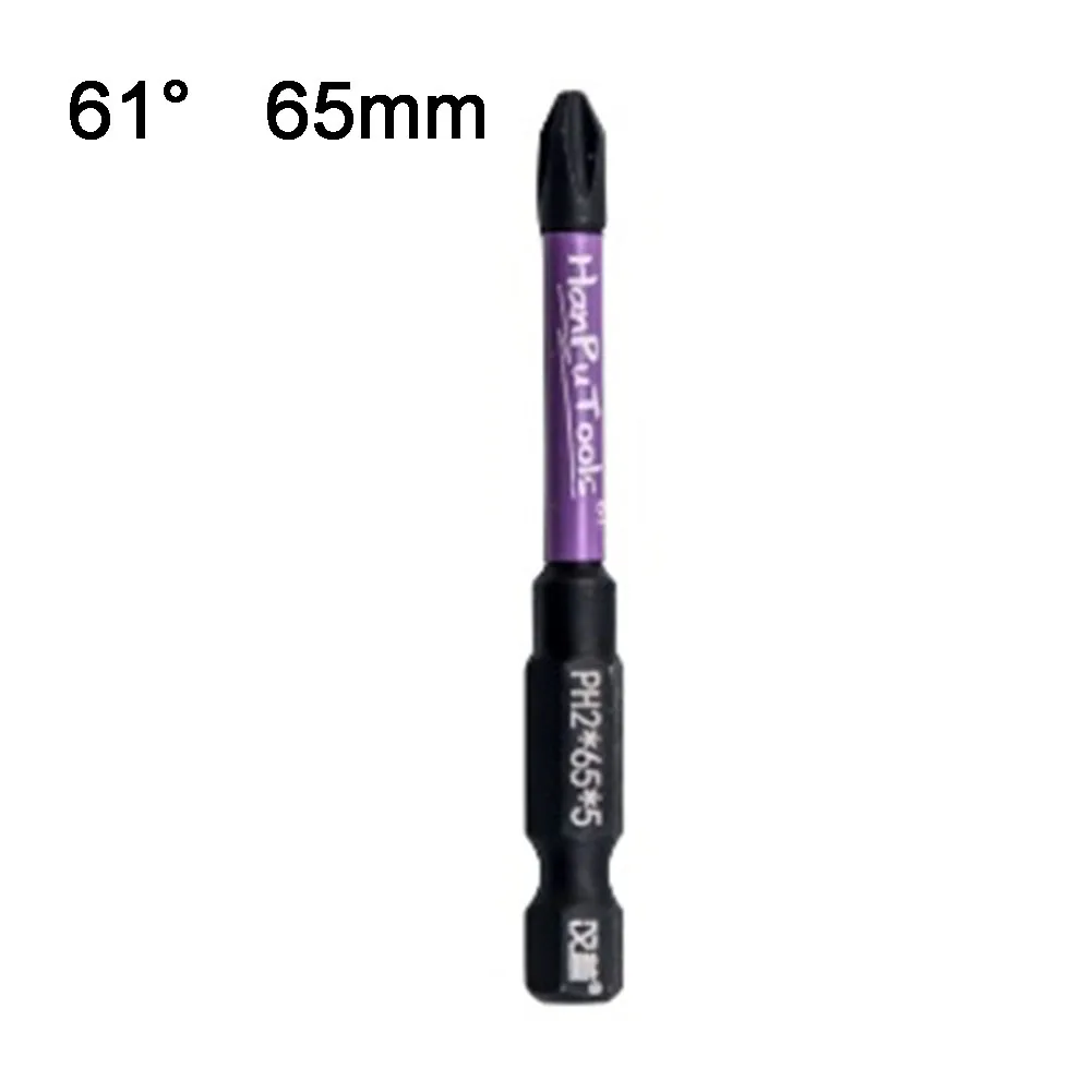 

1Pc Magnetic Screwdriver Bit 6.35mm Hex Shank HRC61 Degree Cross Head PH2 Impact Drill Bits 65-300mm Multipurpose For Hand Drill