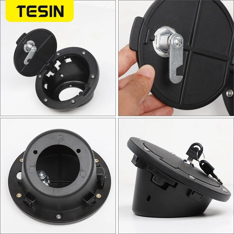 Крышка крышки топливного бака TESIN украшение с замком для ключа алюминиевый сплав