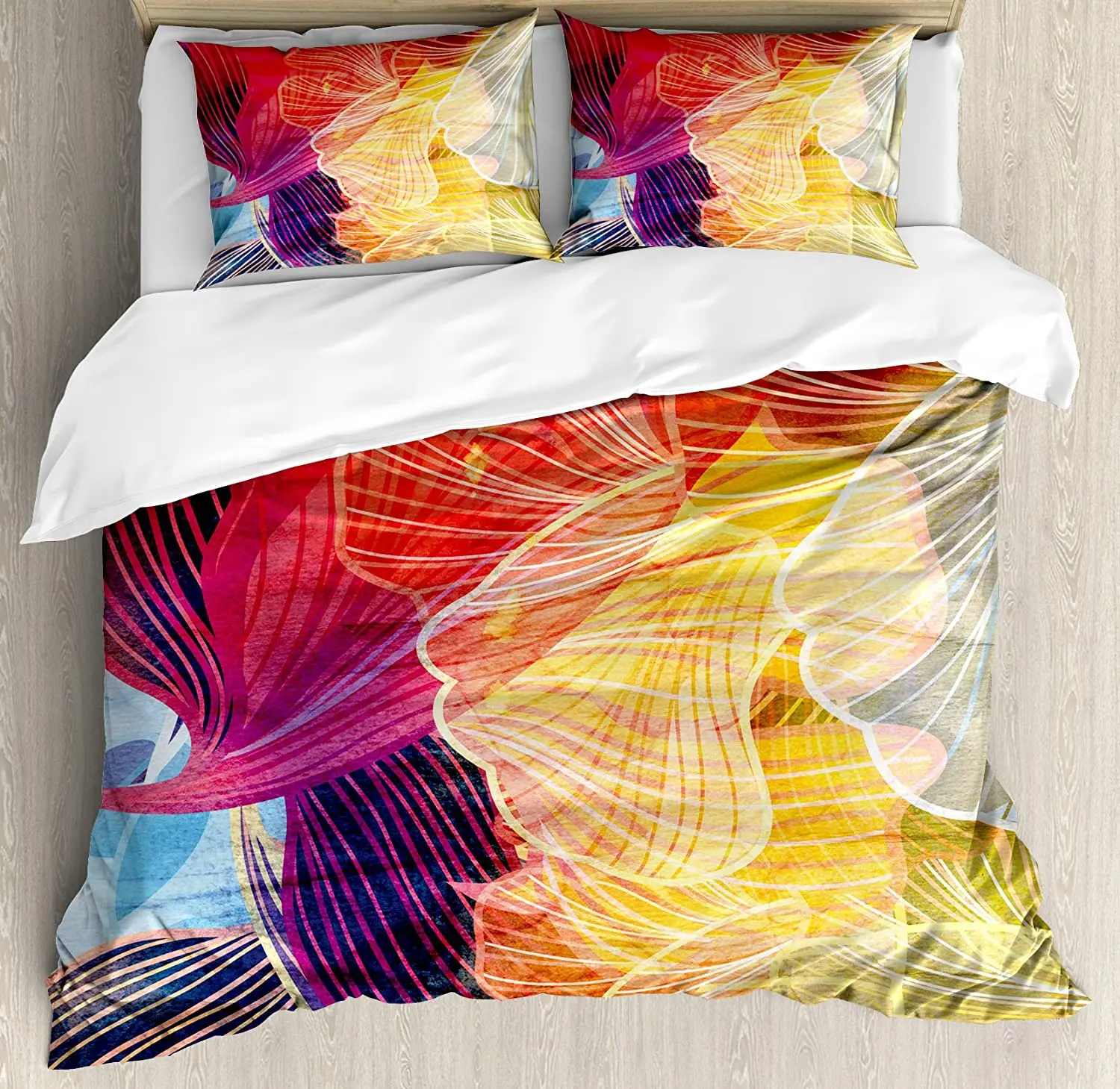 

Комплект постельного белья в стиле ретро, с абстрактными акварельными рисунками, фантастическими элементами, естественный волнистый, креа...