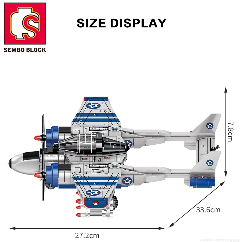 SEMBO 479PCS Fighter Bombing Airplane Building Blocks Airforce Jet World War Army Toys DIY Bricks Gifts For Children - купить по