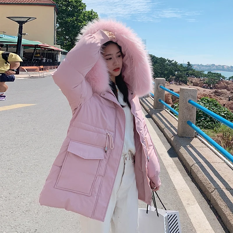 

Women Solid Color Casual Fashion Patchwork Thickening Down Jacket Female New Cotton-padded Bread Clothes Loose Short Coat Winter