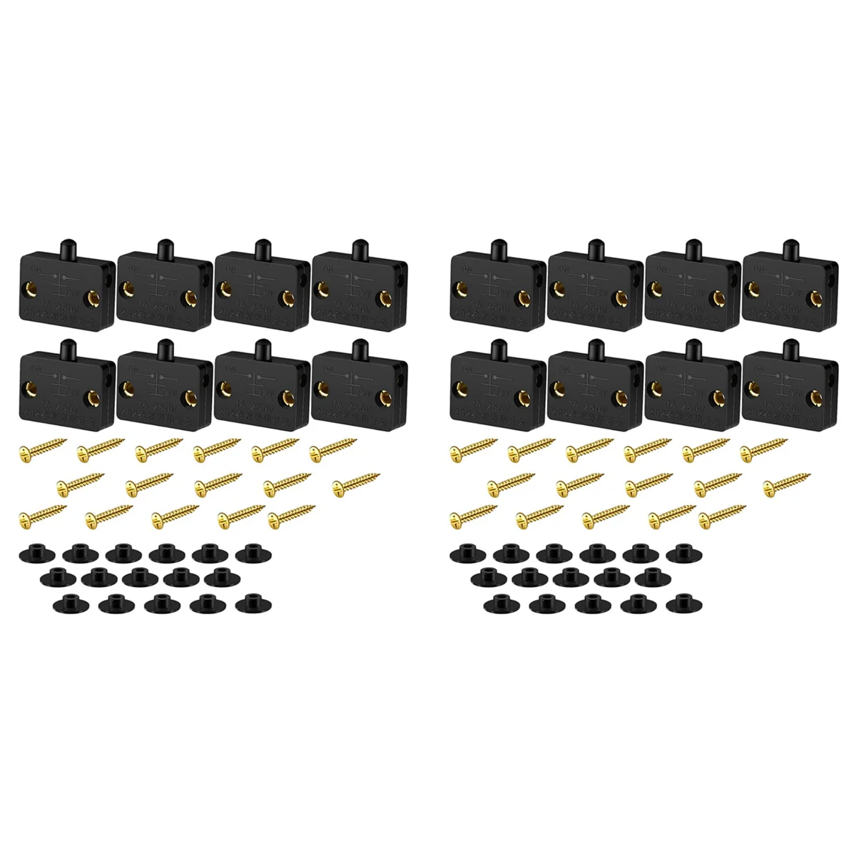 

16 Pieces Cabinet Lamp Switch Automatic Door Switch Contact Switch for Wardrobe Applicable to 12V 24V 110V(Black)