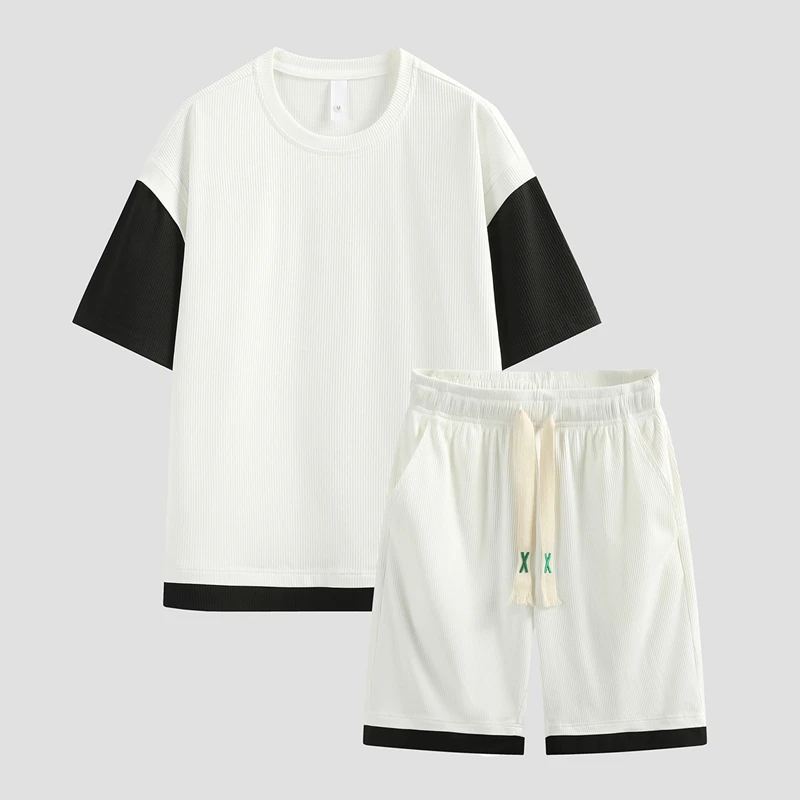 Ropa Men Clothing Mens Designer Clothes Summer Korea Fashion 2 Piece Sets Men Outfit Short Sleeve T-Shirts & Shorts 2023 Clothes
