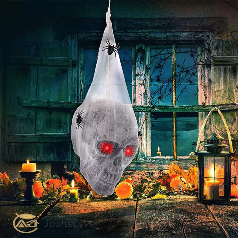 

Good Decorative Effect Spider Voice Controlled Spider Cotton Skull Prop Easy To Use Halloween Halloween Scary Skull Props Fear