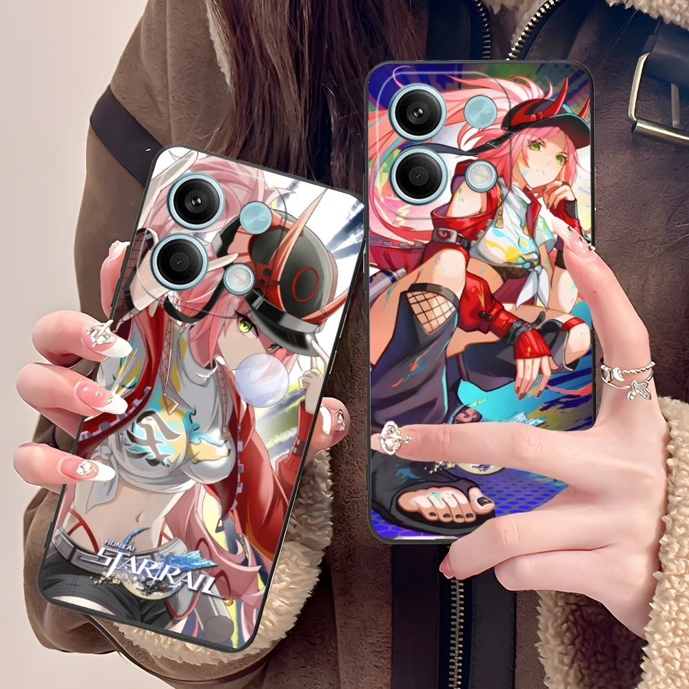 Honkai Star Rail Rappa Mobile Phone Case for Xiaomi POCO M6 M5 M4 M3 X6 X5 X4 X3 F6 F5 F4 F3 F2 C40 Pro GT 5G Black Cover Shell