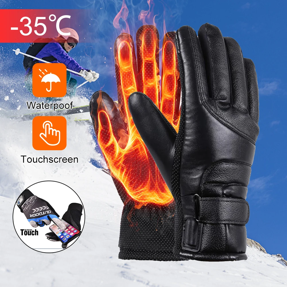 

Bicycle Gloves Cycling USB Electric Heated Gloves Waterproof Touch Screen Heating Gloves for Men Women bicycle accessories 2022