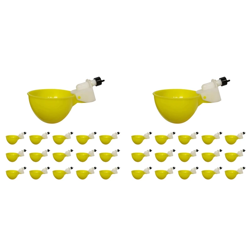 

30Pcs Chicken Waterer Automatic Drinker Chicken Feeder Plastic Poultry Water Drinking Cups Poultry Farm Animal Supplies