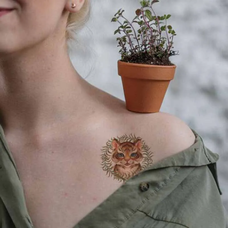 Временные водостойкие тату-наклейки Мультяшные тигр лицо рука боди-арт имитация