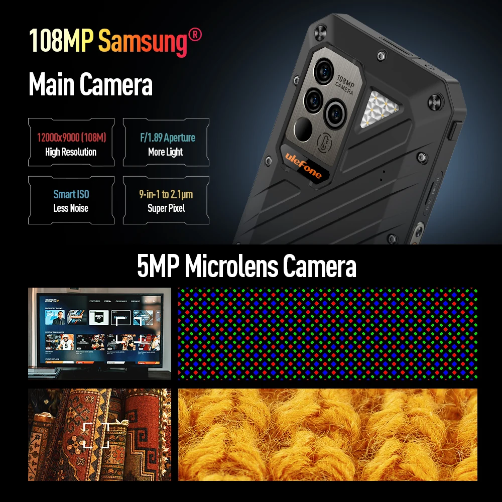 Ulefone Power Armor 18 5G  Rugged Phone 17GB RAM moblie phone 256GB ROM 108MP 66W 9600mAh Android 12 moblie phone Global version