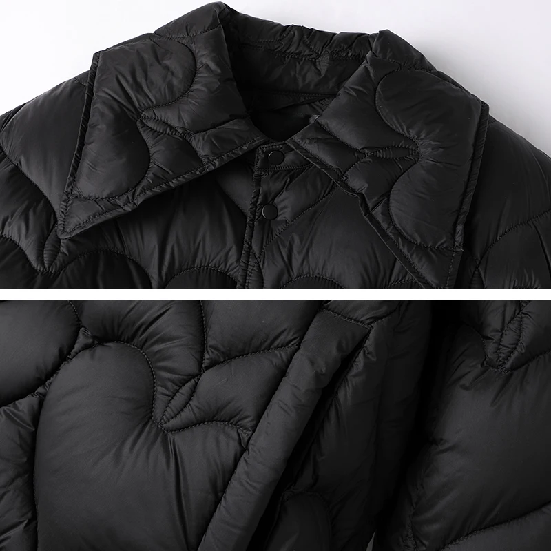 2022 Winter Oversized down jacket Women Streetwear Long sleeve Overshirt Blue Warm Fashion Ladies snow wear Clothing INKEO 2O279