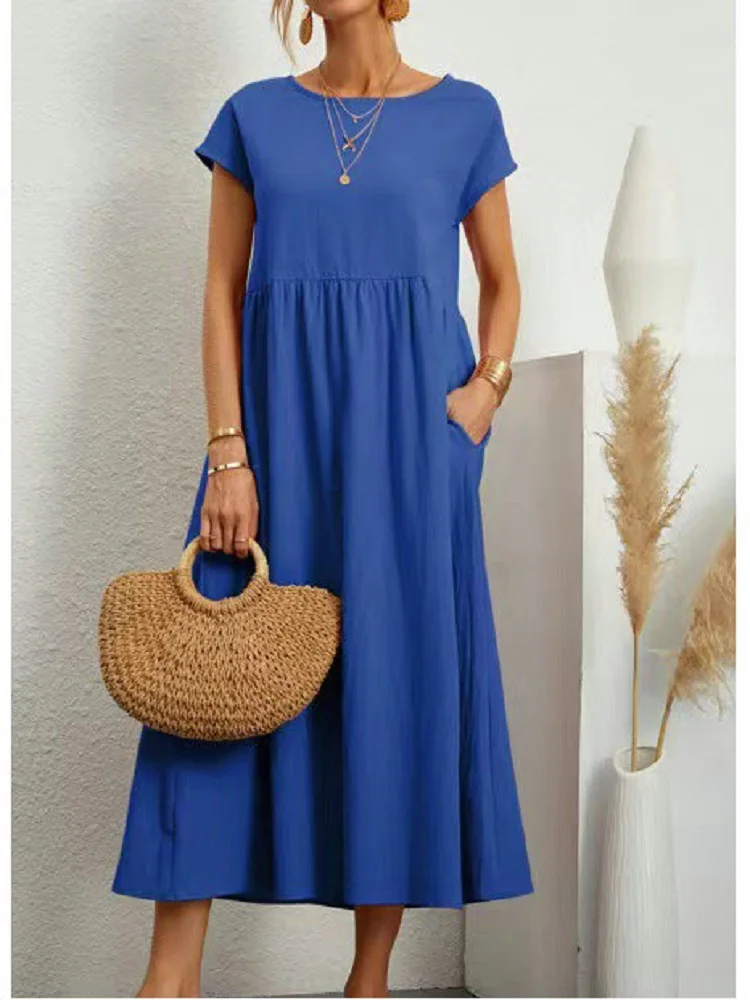 

2019 хлопковые льняные женские платья хорошего качества Лидер продаж Льняной материал женская одежда длинные праздничные повседневные свободные женские платья