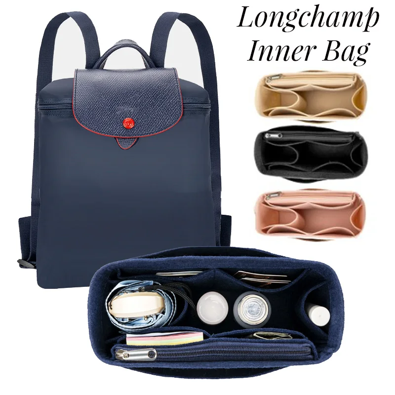 CCBODILY Soft Pouch Organizer Felt Insert Bag Inner Bag Handbag Insert Bag Purse LinerFor Longchamp Le Pliage Backpack Bag