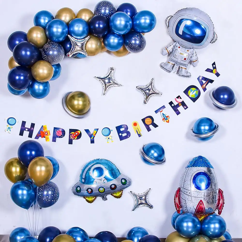 

Out Space Balloon Garland Kit Included U F O Rocket Astronaut Balloons For Kids Birthday Party Decorations