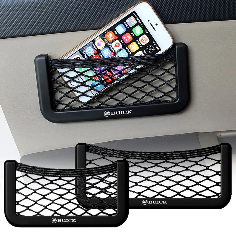 

1pcs Car Black Net Bag Phone Holder Storage Pocket Organizer for Buick Regal 2017 2018 V8 Park Avenue Encore Riviera Lacrosse