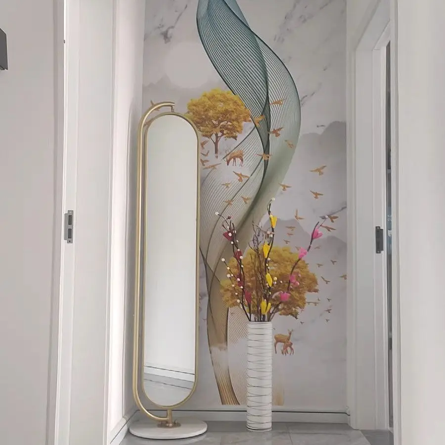 

European-Style Rotating Floor Mirror Home Dressing Mirror Full-Length Mirror Full-Length Mirror Girls' Bedroom Wall-Mounted