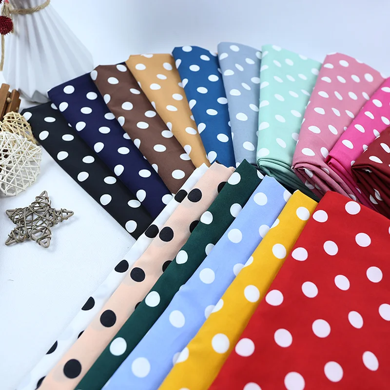 

1m Spandex Chiffon Fabric Opaque Printed Chiffon Dot Polka Dots Fabric Spring and Summer Dress Fashion Fabric White Red Pink