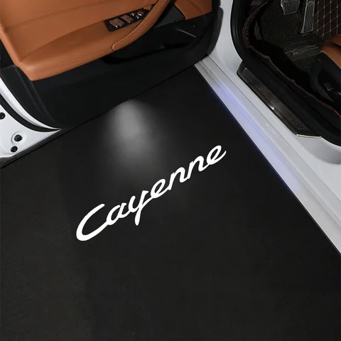 ​ 2 шт. светодиодный проектор для дверей автомобиля, лампа приветствия Ghost Shadow, аксессуары для Cayenne 958 2011-2018 2017 2016 2015