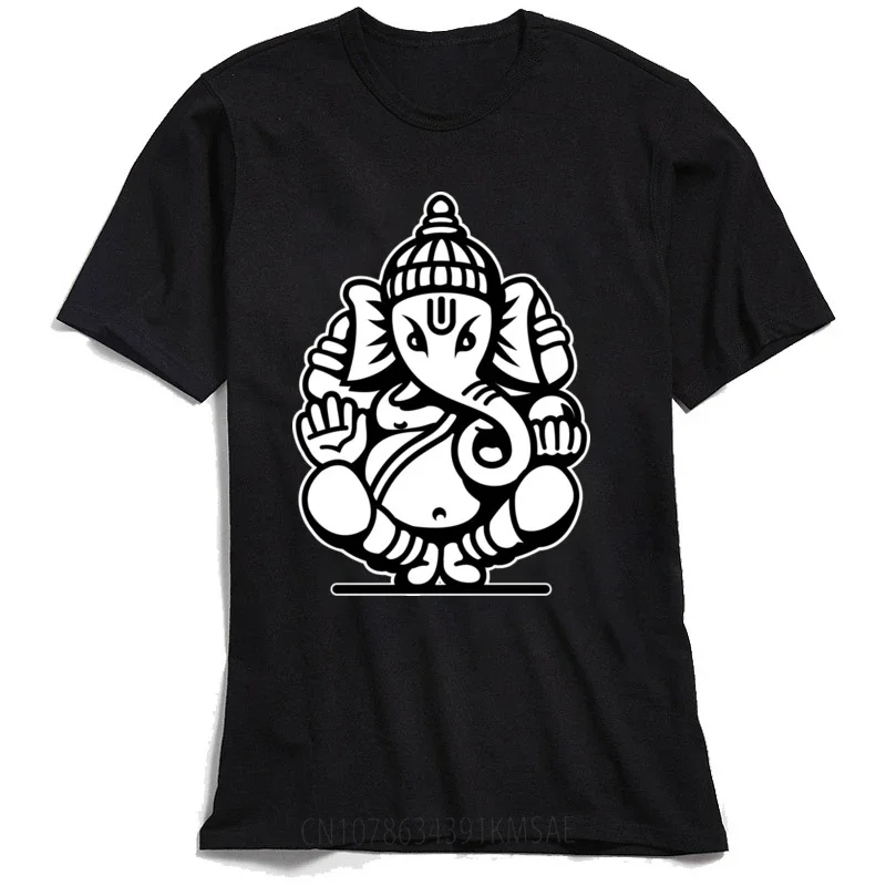 Мужские футболки красная футболка Ganesha Ganapati Elephant печатная Футболка с круглым