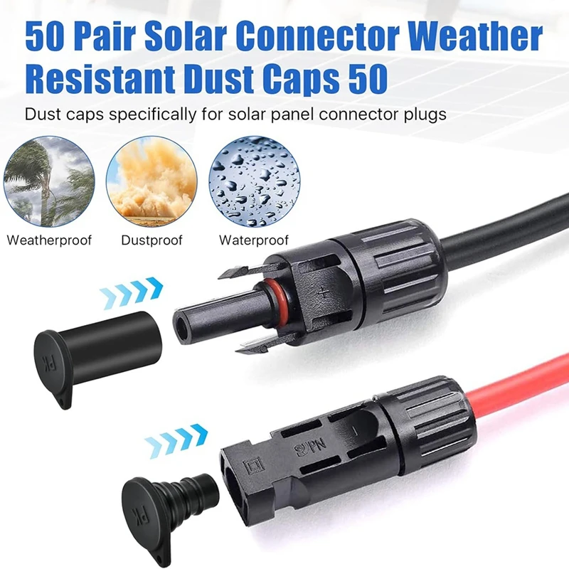 50 пар колпачков разъемов солнечных панелей пылезащитные колпачки батарей