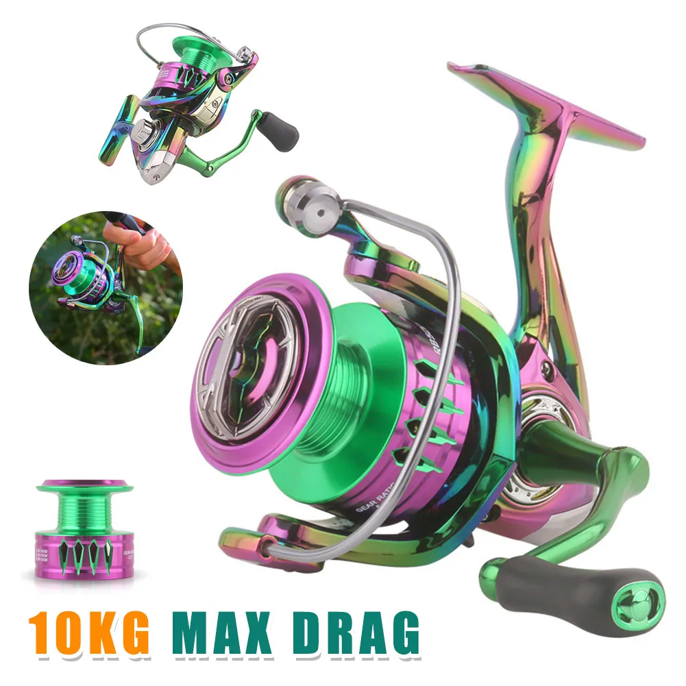 

Spinning Reel 10KG Max Drag Fishing Reel 5.2:1 Ratio Lightweight Metal Spool Spinning Coil for Carp Freshwater Fishing Tackle