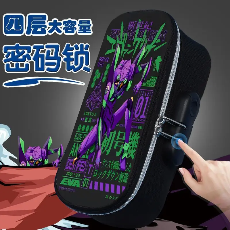 EVA No. 1 Футляр для карандашей мальчиков с кодовым замком Neon Genesis Evangelion канцелярская