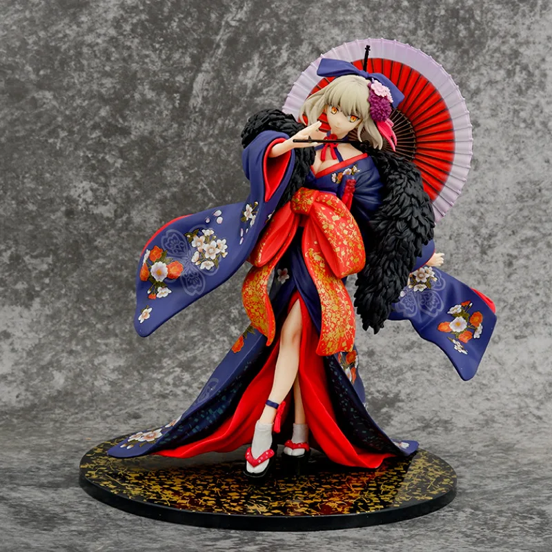 

26cm NEW Movie Fate Stay Night Altria Pendragon Anime Figure Heaven's Feel Saber Alter Kimono Action Figure Model Doll Toys