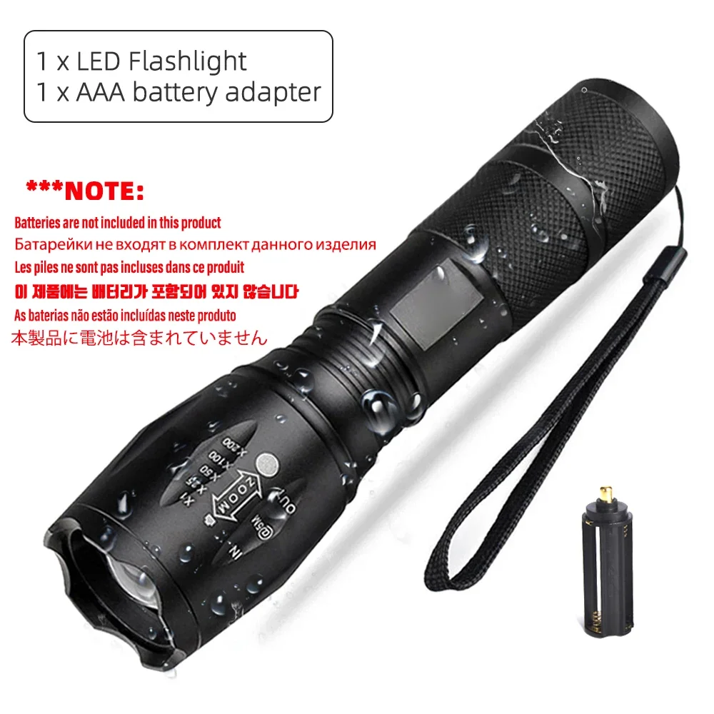 

Портативный LED фонарик 5 режимов алюминиевый