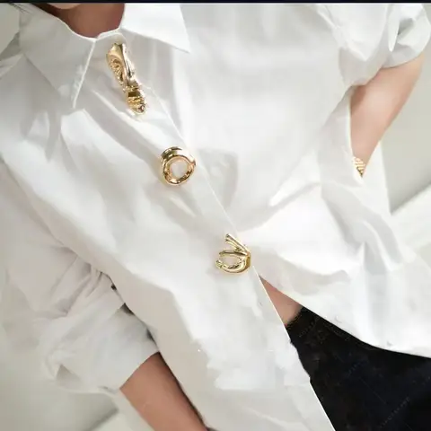 Новинка осени 2025 года, хлопковые однотонные блузки с длинными рукавами, рубашки для женщин, трендовые свободные повседневные топы, женская одежда