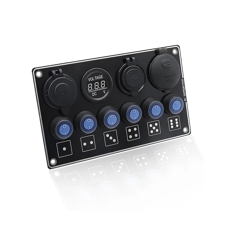 Светодиодный дисплей напряжения 12/24 В 6-бандовый PD USB QC3.0 панель автомобильного