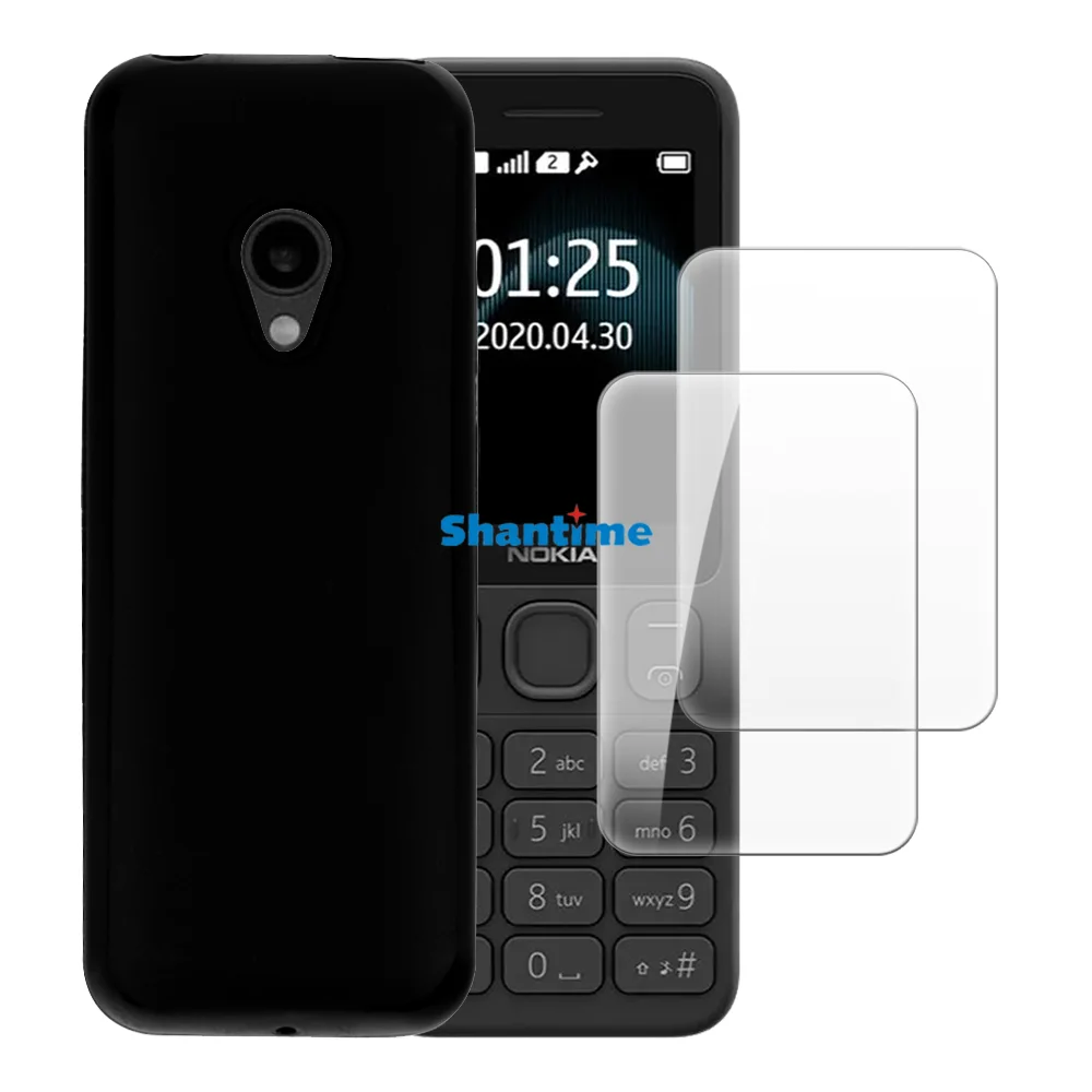 Мягкий чехол + 2 комплекта защитных пленок из закаленного стекла для Nokia 125 2020 150