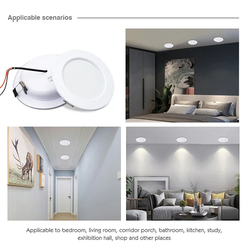 6 шт. встроенный круглый потолочный светильник 5 Вт 9 12 15 18