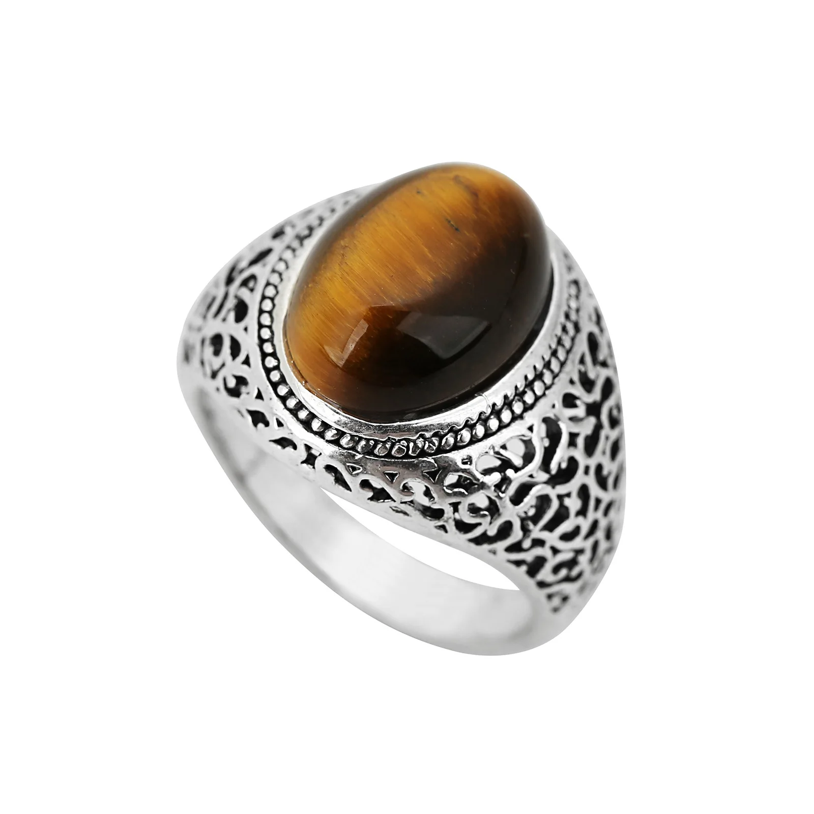 

New ring with stylish and domineering gemstone inlay for men and women