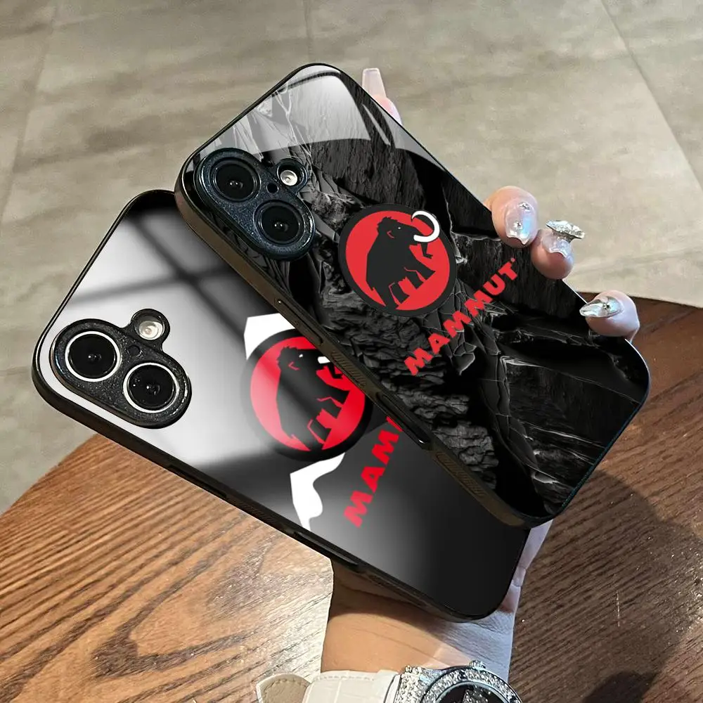 Фото Чехол для телефона Outdoor Brands с узором Mammut для iPhone 17 Air, 16, 15, 14, 13, 12, 11 Plus, Mini, Pro, Max, стеклянный магнитный чехол №1