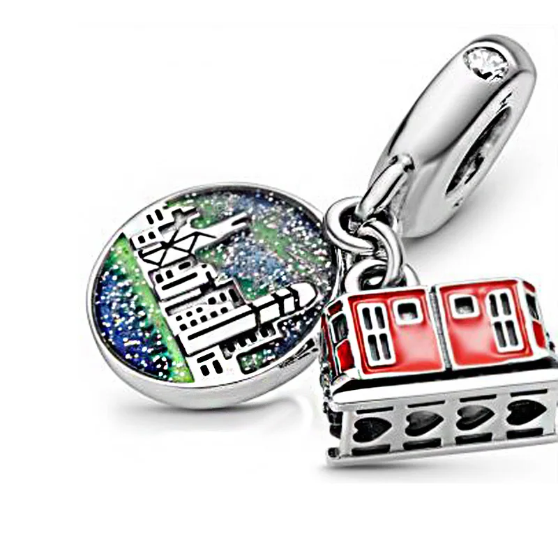 

925 Sterling Silver Bead Limited EditionHong Kong Peak Tram Dangle Fit Original Pandora Charms Mybeboa Bracelet Women Jewelry