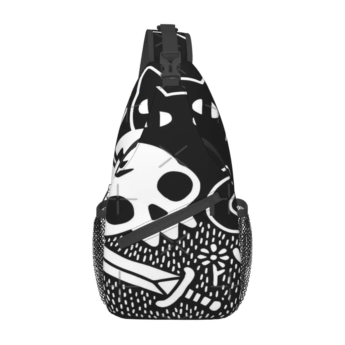 

Нагрудная сумка в стиле ретро с рисунком кошки и вещей, настраиваемая