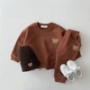 Fashion Toddler Baby Boys Girl Fall Clothes Sets Baby Girl Clothing Set Kids Sports Bear Sweatshirt Pants 2Pcs Suits Outfits 2