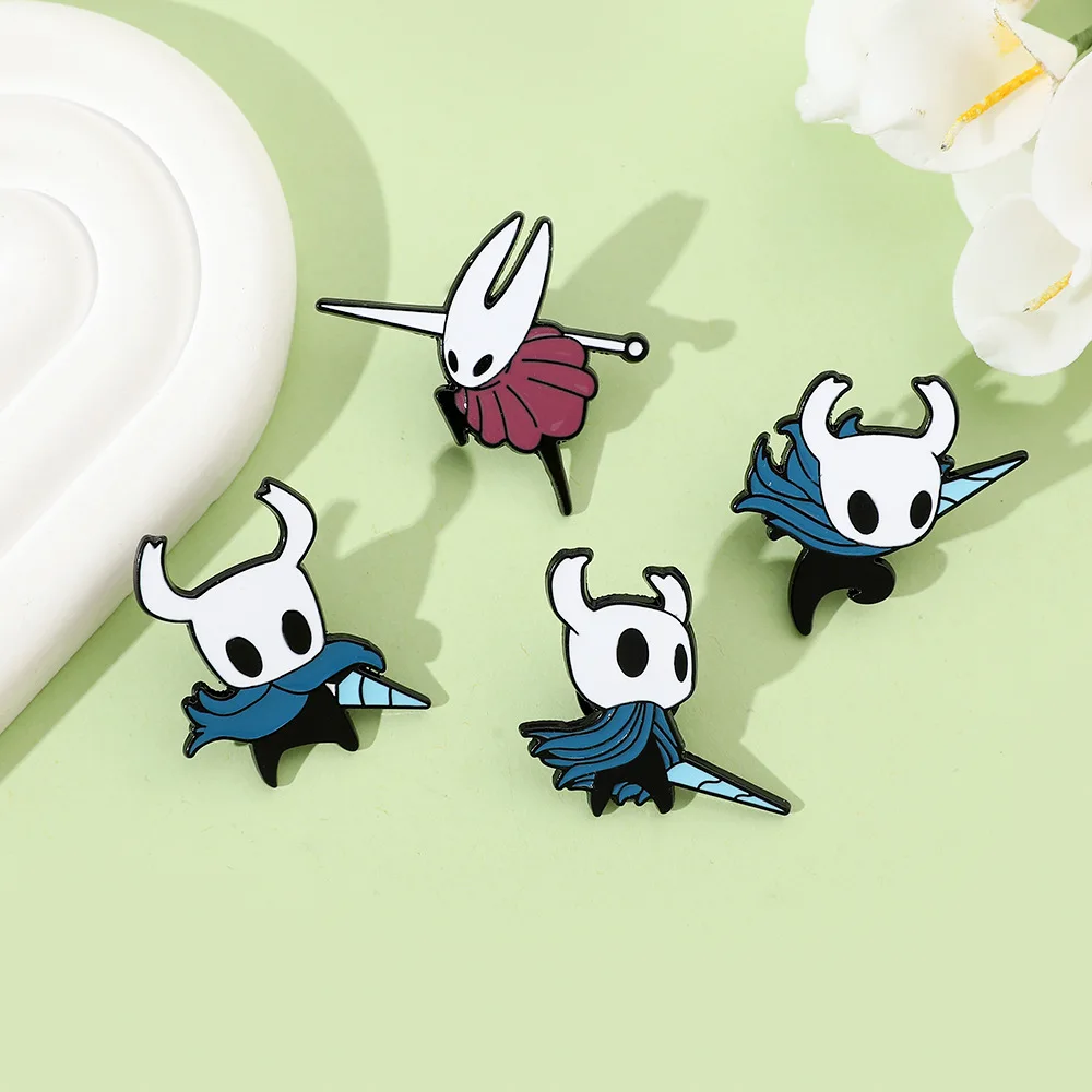 

Anime Classic Game Hollow Knight Enamel Lapel Pin Cartoon Metal Brooch Jewelry Hat Backpack Bags Badge Pins Kids Christmas Gifts