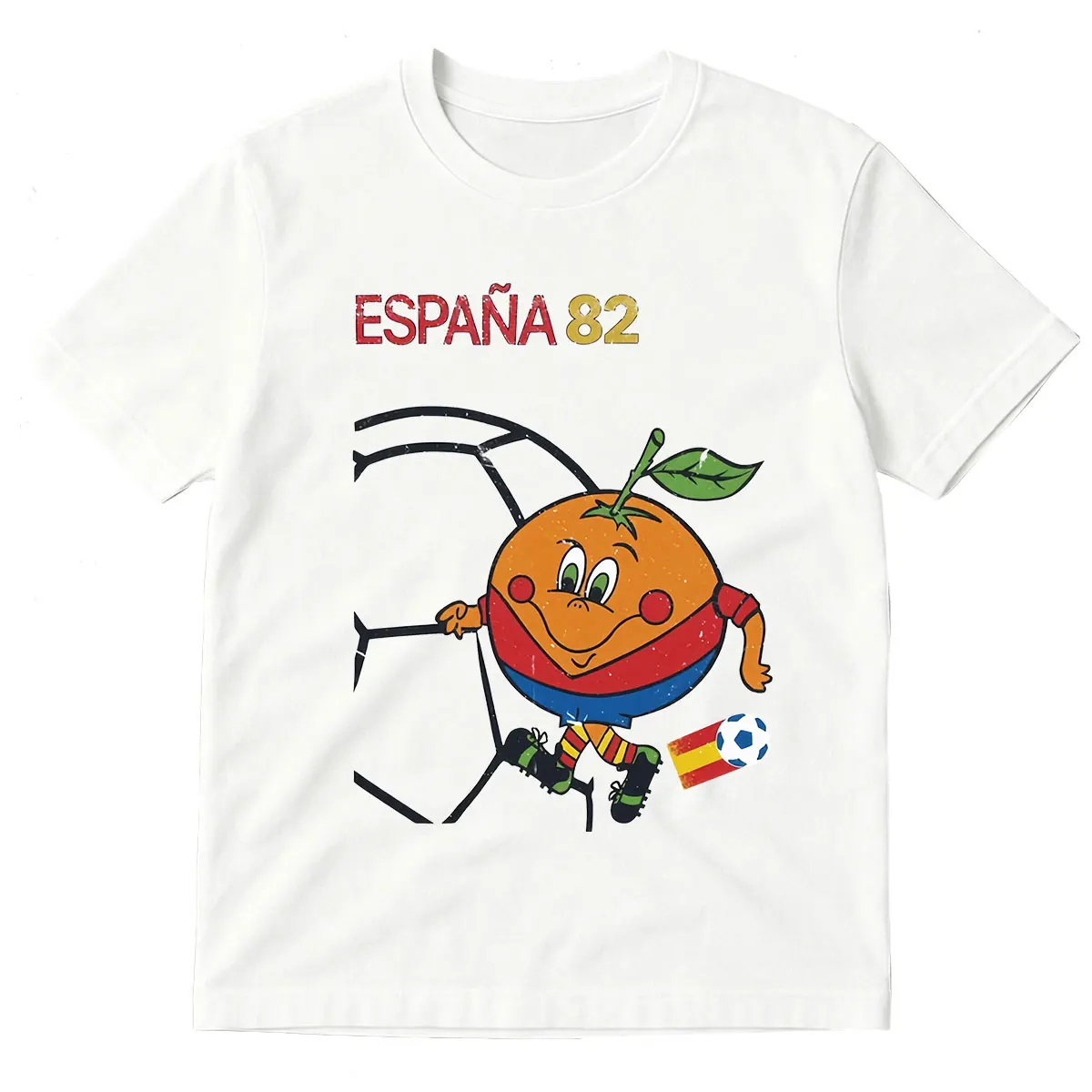 Забавная футболка Naranjito Espana 82 Spain Mascot 1982 с изображением футбольной эмблемы, мужская и женская одежда, модные футболки в стиле Харадзюку с короткими рукавами (art.: 3920db75913d7) - 3920db75913d7