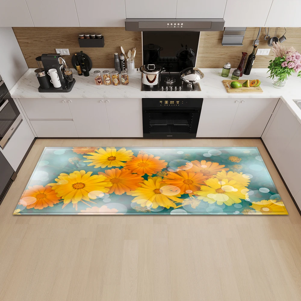 

Customized Kitchen Mat Entrance Doormat Bedroom Long Rug Home Balcony Bathroom Anti-Slip Floor Decoration Living Room Carpet