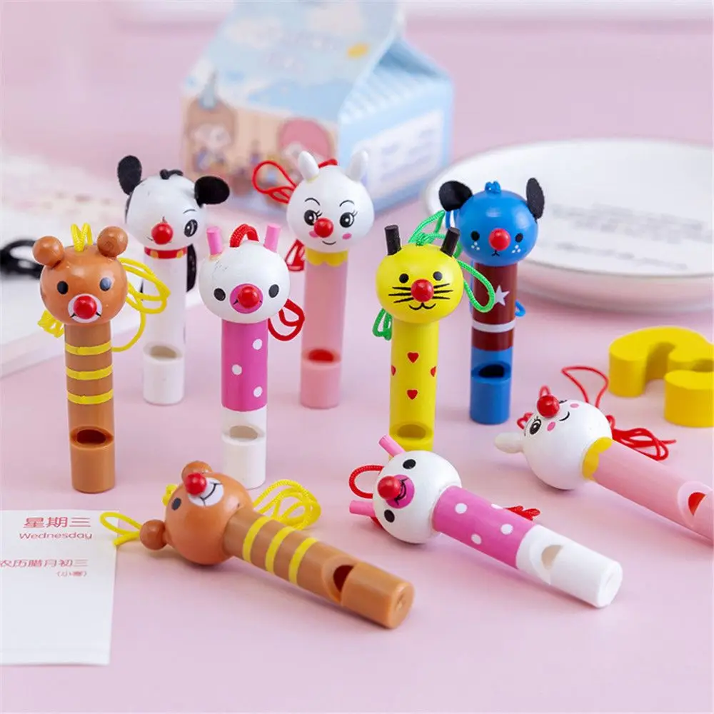 

Cute Party Favors Decor Creative With Lanyard Baby Shower Noice Maker Kids Birthday Gifts Wooden Whistles Children Toys