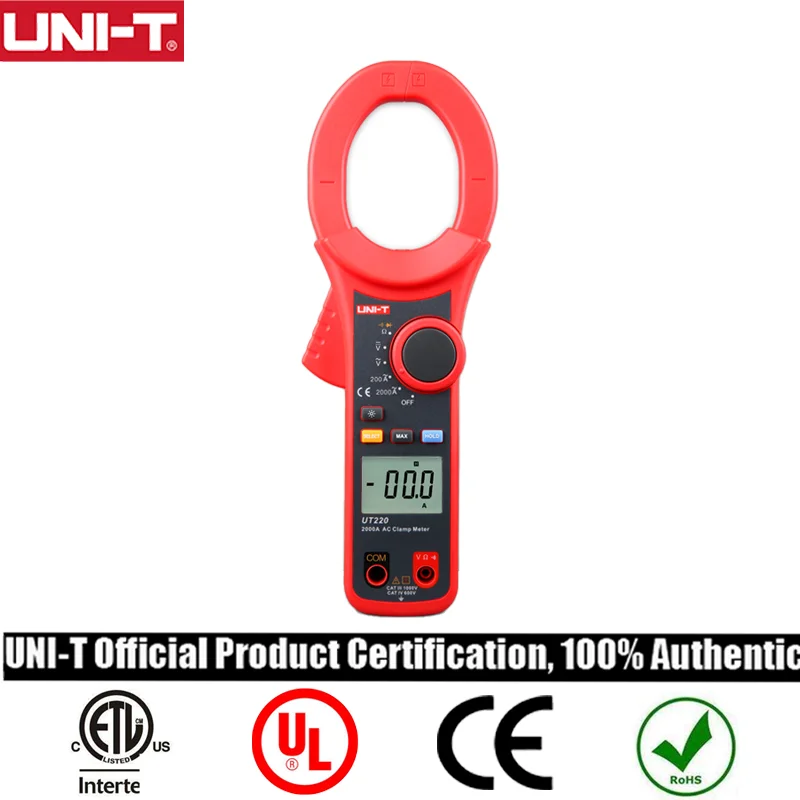 

UNI-T Digital Clamp Meter UT220 LCD Display AC/DC 2000A True RMS ammeter Resistor Frequency Diode Test Low Pass Filter