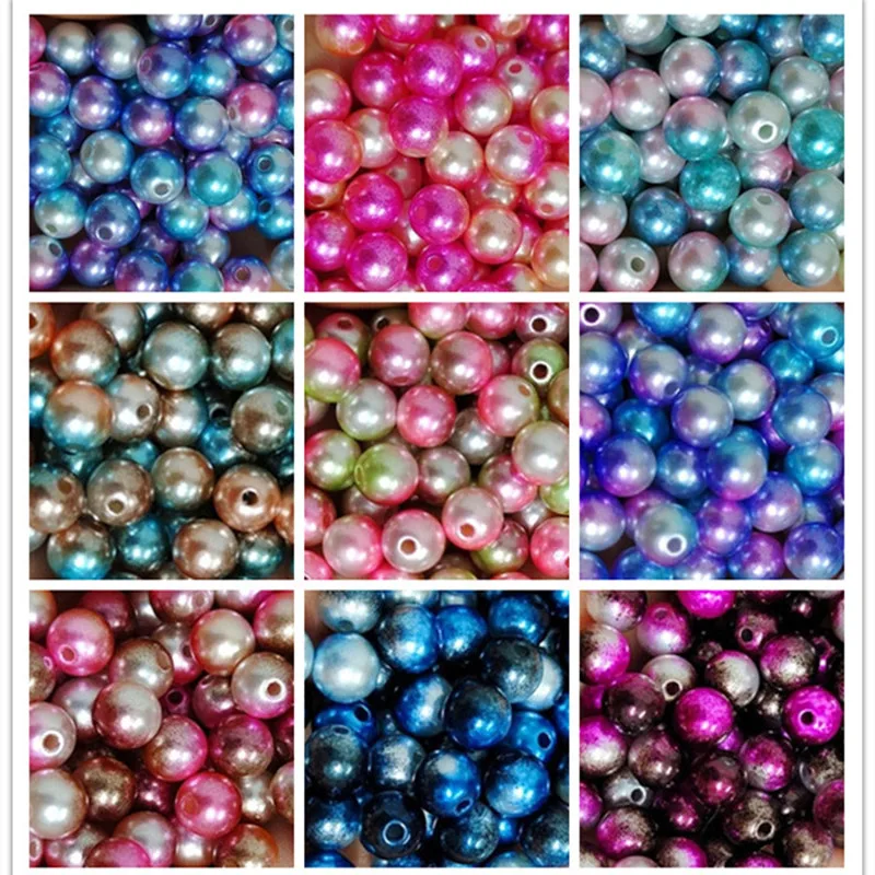 

Round Rainbow Color Plastic Straight Hole Pearls 3/5/6/8mm Mermaid Symphony Beads plastic pearl for needlework & Jewelry Making