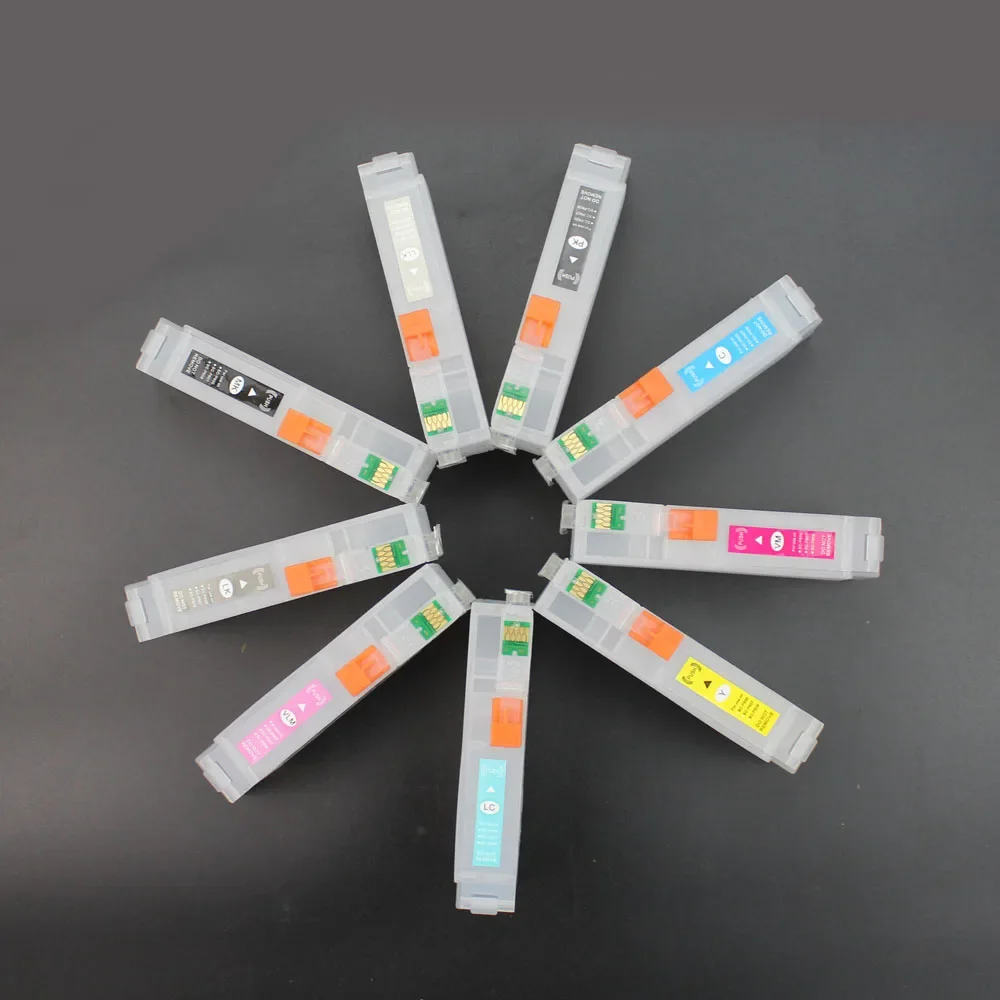 9 шт. 80 мл T157 T1571-T1579 сменные картриджи совместимые с принтером Epson Stylus Photo R3000 чипом