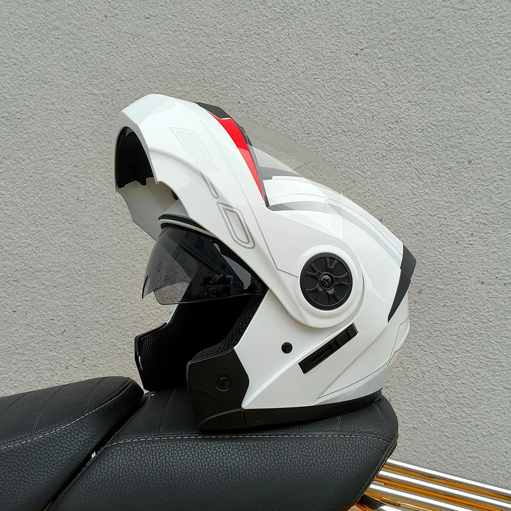 

Флип-мотоциклетный шлем с двумя линзами, модный модульный мотошлем, внутренний козырек, безопасный козырек для путешествий, гоночный мужской и женский одобренный DOT