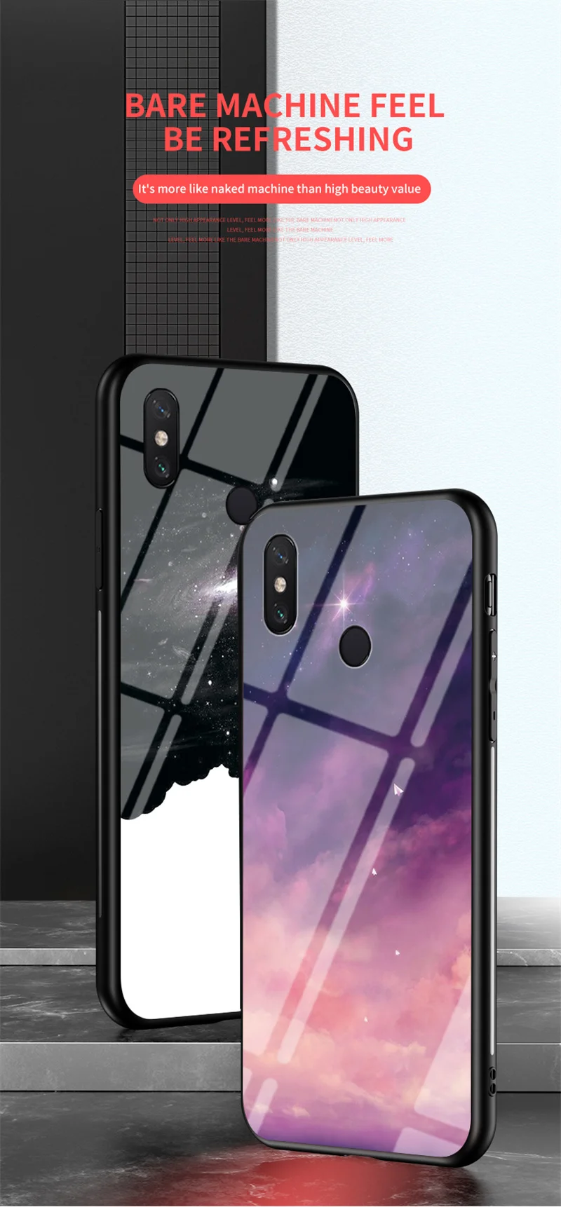 Для Xiaomi Mi Max 3 M1804E4A Чехол Цветное звездное закаленное стекло Задняя крышка Жесткий