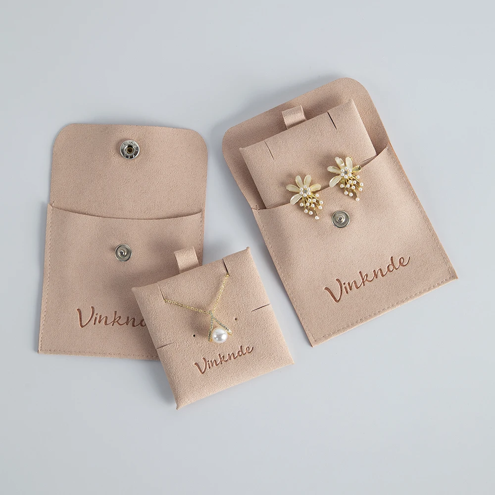 Wholesale Custom Logo Mini Velvet Suede Microfiber Jewelry Gift Pouch Packaging Organizer Bag With Earring Necklace Cards Pads